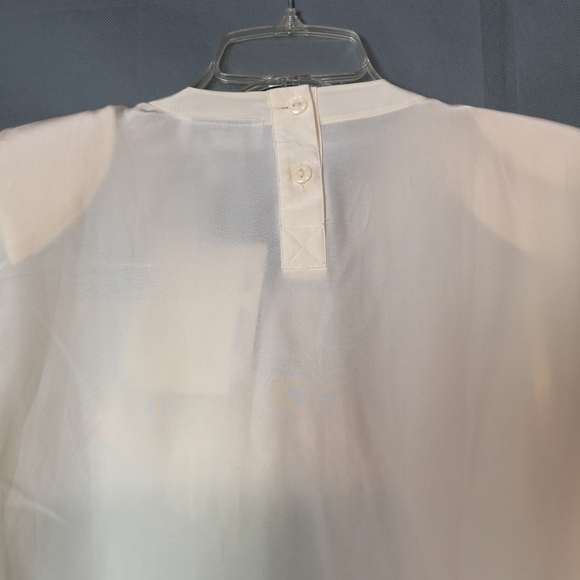 NEO-VINTAGE Eco-lux washed silk w/Elizabethan handmade crochet lace bow blouse - Picture 2 of 4